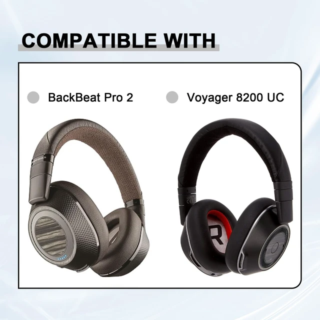 Alt view image 3 of 7 - Replacement Earpads for Plantronics BackBeat Pro 2, Voyager 8200 UC Headphones, Ear Cushions Headset Earpads Ear Cups Cover Repair Parts (Black)