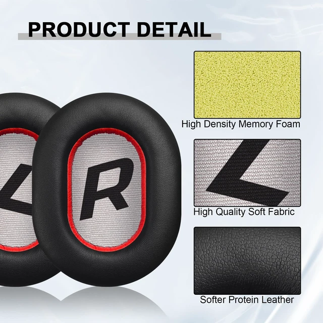 Alt view image 5 of 7 - Replacement Earpads for Plantronics BackBeat Pro 2, Voyager 8200 UC Headphones, Ear Cushions Headset Earpads Ear Cups Cover Repair Parts (Black)