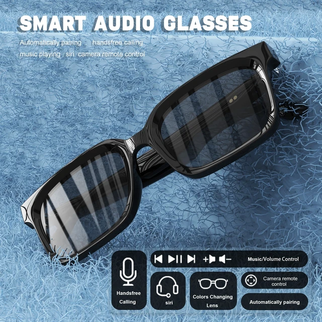 Alt view image 7 of 7 - Bluetooth Audio Smart Sunglasses with Speakers, UV400 Protection Blue Light Blocking Glasses for Men Women, Hands-Free Calls Voice Control for Driving Cycling Outdoor Office