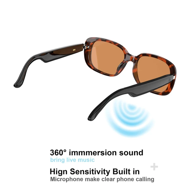 Alt view image 5 of 7 - Bluetooth Audio Smart Sunglasses with Speakers, UV400 Protection Blue Light Blocking Glasses for Men Women