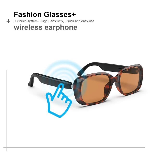 Alt view image 6 of 7 - Bluetooth Audio Smart Sunglasses with Speakers, UV400 Protection Blue Light Blocking Glasses for Men Women