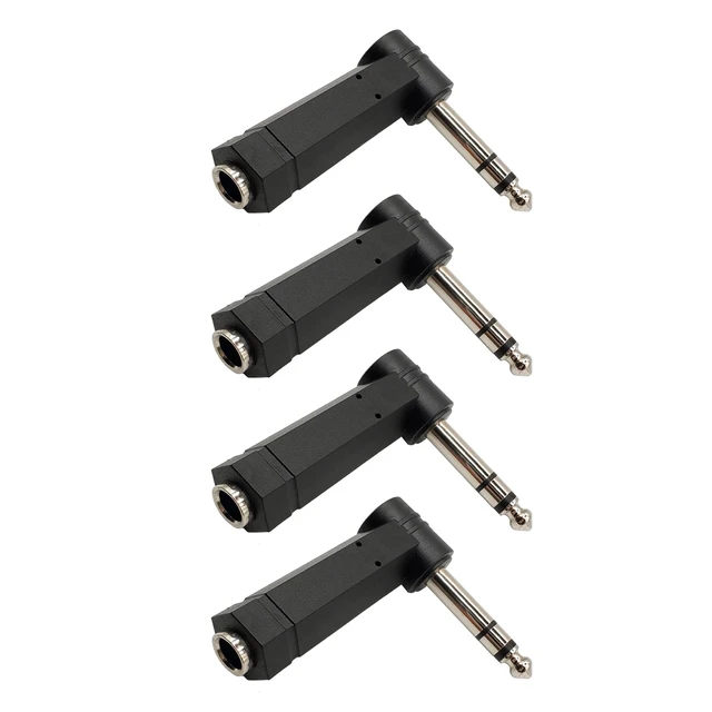 Alt view image 6 of 7 - 90 Degree 6.35mm Male to Female Stereo Audio Connector 1/4 inch Right Angle Guitar Cable Adapter for Guitar,Headphone,Speaker,Studio Equipment 4PCS