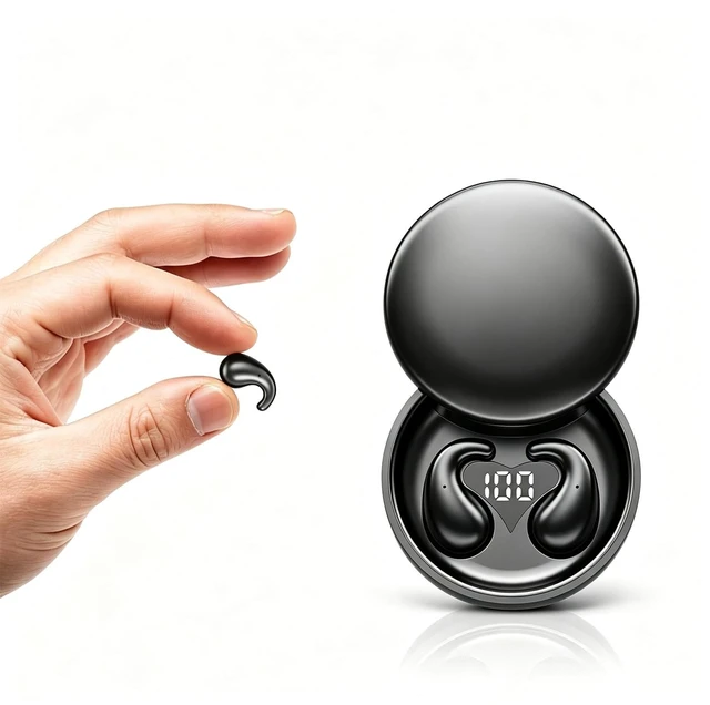 Main image of Mini Invisible Earbuds Bluetooth 5.4,Sleep Earbuds for Side Sleepers, Mini Noise Blocking Sleep Earphones,Sleep Friendly Side Sleeping Earphones, for Work (Black)