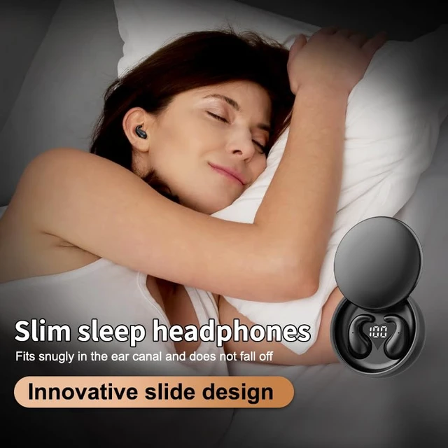 Alt view image 6 of 7 - Mini Invisible Earbuds Bluetooth 5.4,Sleep Earbuds for Side Sleepers, Mini Noise Blocking Sleep Earphones,Sleep Friendly Side Sleeping Earphones, for Work (Black)