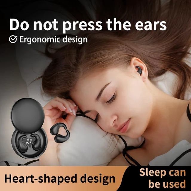 Alt view image 5 of 7 - Mini Invisible Earbuds Bluetooth 5.4,Sleep Earbuds for Side Sleepers, Mini Noise Blocking Sleep Earphones,Sleep Friendly Side Sleeping Earphones, for Work (Black)