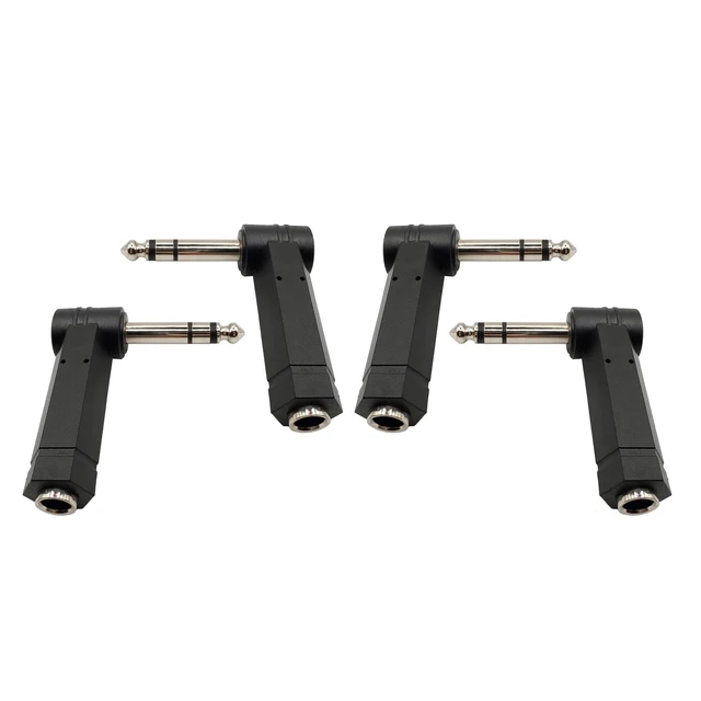 Alt view image 5 of 7 - 90 Degree 6.35mm Male to Female Stereo Audio Connector 1/4 inch Right Angle Guitar Cable Adapter for Guitar,Headphone,Speaker,Studio Equipment 4PCS