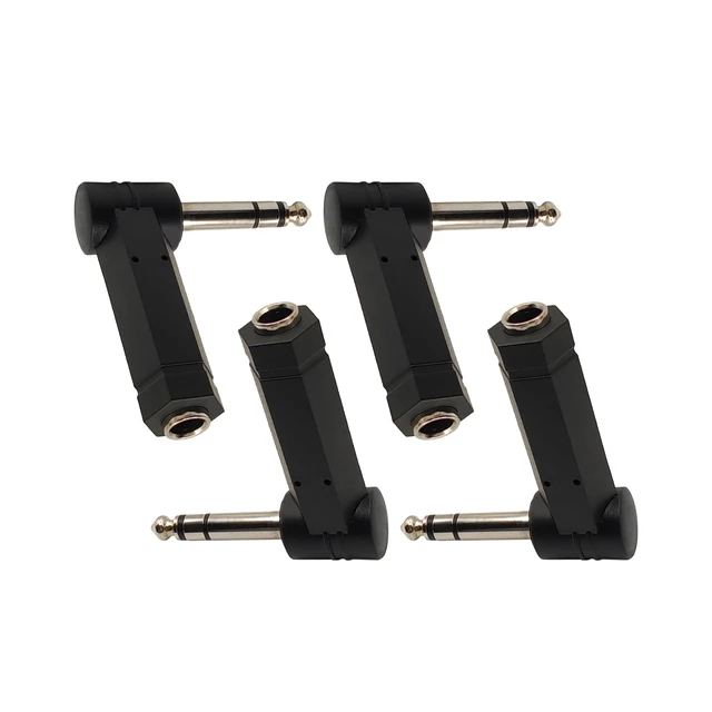Alt view image 7 of 7 - 90 Degree 6.35mm Male to Female Stereo Audio Connector 1/4 inch Right Angle Guitar Cable Adapter for Guitar,Headphone,Speaker,Studio Equipment 4PCS