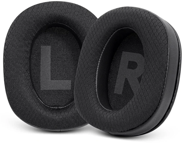 Main image of GVOEARS Ear Pads for Logitech G Pro, G Pro X, G Prox 2, G Pro X SE - Black Replacement Ear Cushions with Mesh Fabric, Memory Foam, Added Thickness