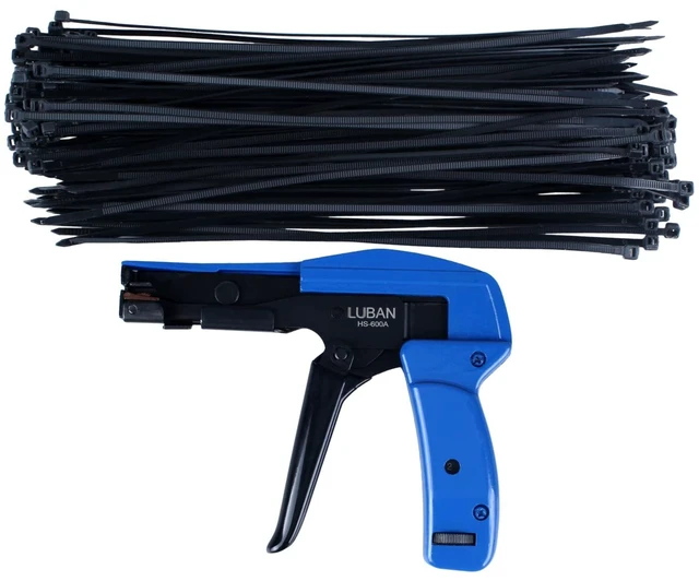 Main image of Cable Wire Tie Gun With Cable Ties, Professional Fastening Cable Install and Cut Plastic Nylon Ties Tool