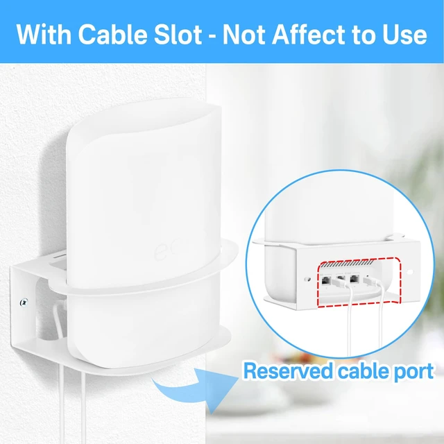 Alt view image 3 of 7 - Metal Wall Mount for eero Max 7 Mount Easy to Install - Heavy-Duty Wall Bracket for eero Max 7 Wall Mount Holder with Cable Ties for Space Saving