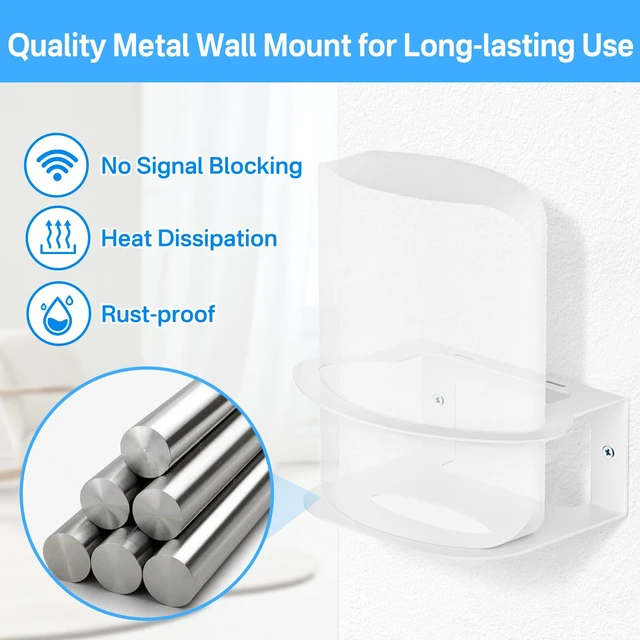 Alt view image 4 of 7 - Metal Wall Mount for eero Max 7 Mount Easy to Install - Heavy-Duty Wall Bracket for eero Max 7 Wall Mount Holder with Cable Ties for Space Saving