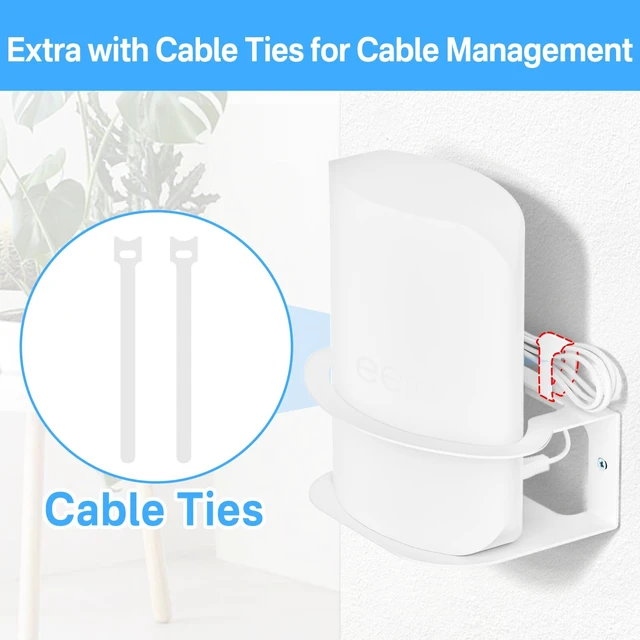 Alt view image 6 of 7 - Metal Wall Mount for eero Max 7 Mount Easy to Install - Heavy-Duty Wall Bracket for eero Max 7 Wall Mount Holder with Cable Ties for Space Saving