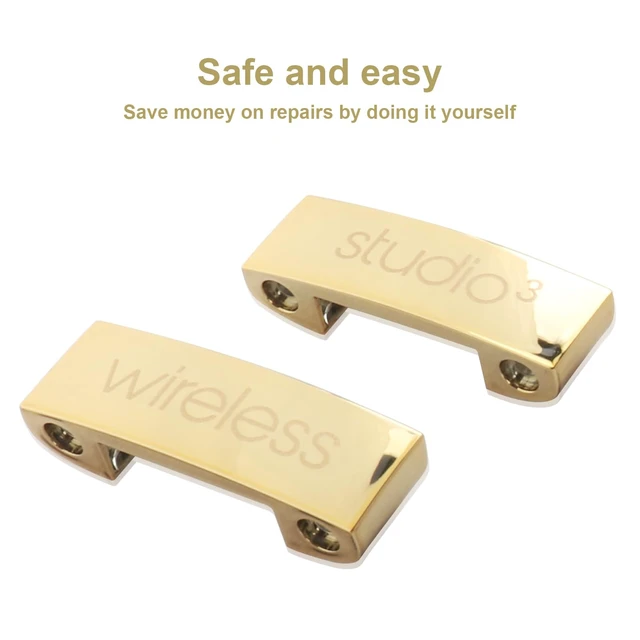 Alt view image 4 of 7 - Studio 3 Hinge Headband Connector Replacement Metal Repair Parts Compatible with Beats Studio 3.0 Wireless Over-Ear Headphones Repair Kit (Gold)