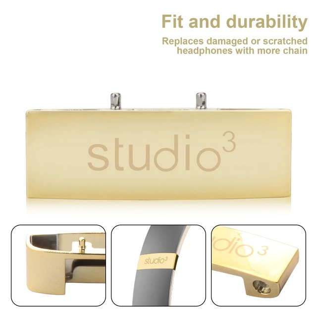 Alt view image 6 of 7 - Studio 3 Hinge Headband Connector Replacement Metal Repair Parts Compatible with Beats Studio 3.0 Wireless Over-Ear Headphones Repair Kit (Gold)