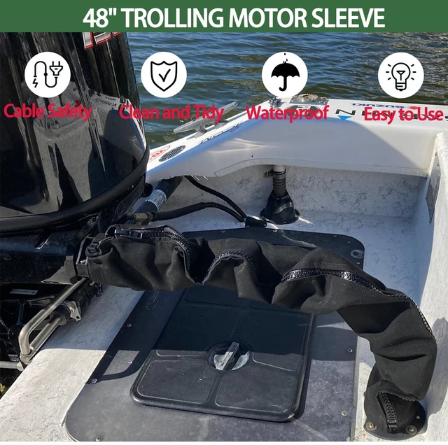 Alt view image 5 of 6 - 48" Boat Zippered Rigging Sleeve, Trolling Motor Cable Sleeve Wire Cable Protection for Cover Wire and Extension Cords, Organized Cable Management