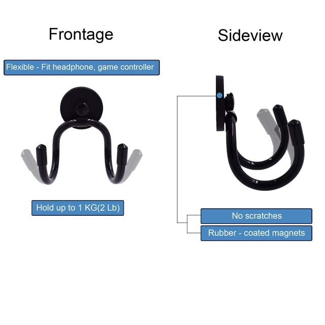 Alt view image 2 of 5 - Magnetic Headset Headphone Holder for Computer/Gaming Headsets, Headphone, up to 1 kg(2 lbs)- No Headsets (2)