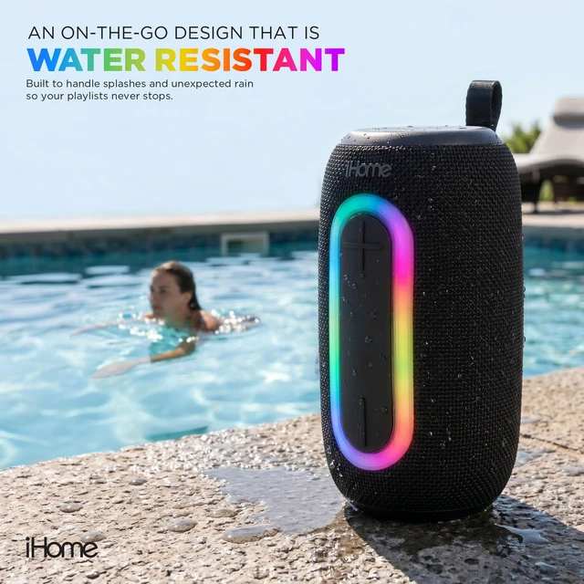 Alt view image 5 of 7 - Quest Pro Portable Wireless Bluetooth Speaker with RGB Lights Bluetooth 5.3,10W Audio, Water-Resistant, Rechargeable Battery, Carry Strap, TWS pairing, True Stereo