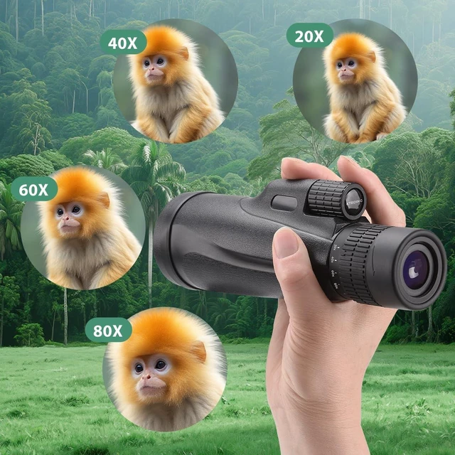 Alt view image 2 of 7 - Monocular Telescope 80x100 HD High Power Monoculars for Adults High Powered with Smartphone Adapter for Bird Watching Hiking Travel Outdoor Activities