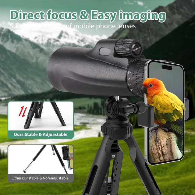 Alt view image 7 of 7 - Monocular Telescope 80x100 HD High Power Monoculars for Adults High Powered with Smartphone Adapter for Bird Watching Hiking Travel Outdoor Activities
