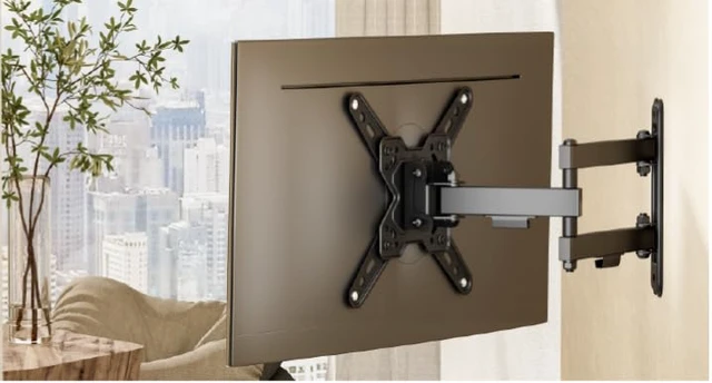 Alt view image 3 of 7 - PL-223 Landscape to Portrait Vertical Rotation Full Motion TV Monitor Wall Bracket Articulating Arms Swivel Tilt for Most 13" to 43" Flat Screen TV Max VESA 200x200mm Up to 44lbs