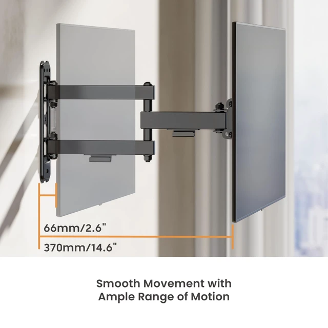 Alt view image 5 of 7 - PL-223 Landscape to Portrait Vertical Rotation Full Motion TV Monitor Wall Bracket Articulating Arms Swivel Tilt for Most 13" to 43" Flat Screen TV Max VESA 200x200mm Up to 44lbs