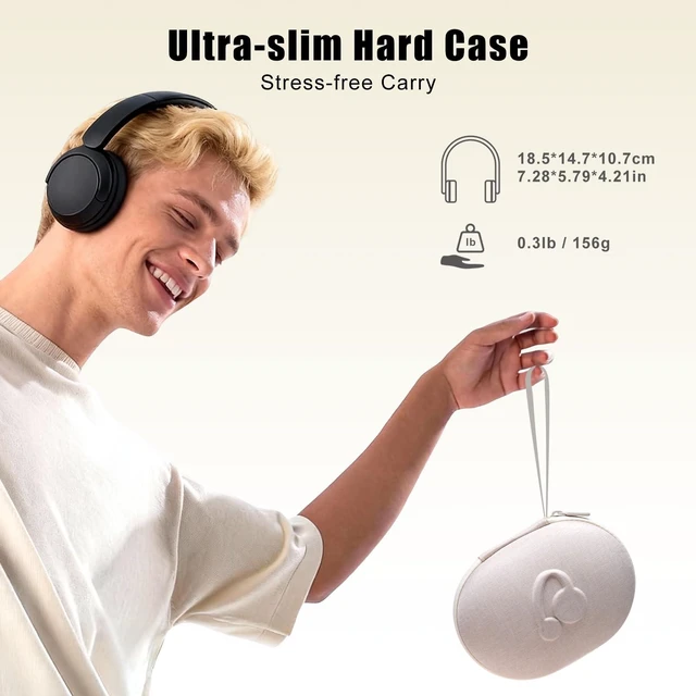 Alt view image 2 of 6 - Hard Case for Beats Studio Pro/Solo 4 3 2 / Studio 3 Wireless Noise Cancelling Headphones, Cream