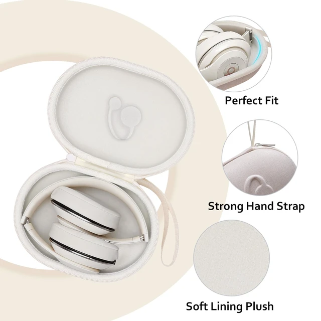 Alt view image 4 of 6 - Hard Case for Beats Studio Pro/Solo 4 3 2 / Studio 3 Wireless Noise Cancelling Headphones, Cream