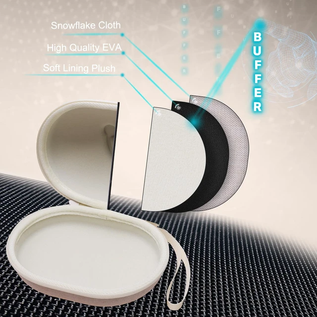 Alt view image 6 of 6 - Hard Case for Beats Studio Pro/Solo 4 3 2 / Studio 3 Wireless Noise Cancelling Headphones, Cream