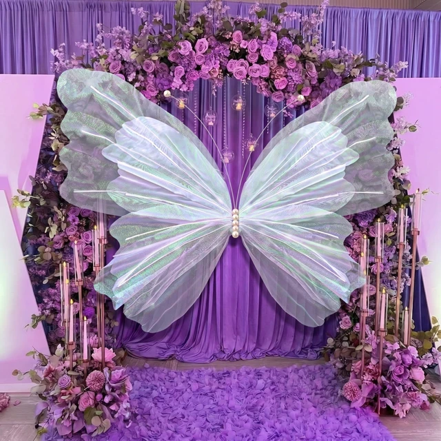Alt view image 7 of 7 - 71'' Christmas Butterfly Tree Topper, 3D Giant White Decor Oversized 3D Butterfly, Mariposas Grandes Para Decoracion, Butterfly Backdrop with Fishing Line for Xmas Tree, Mantel Decor