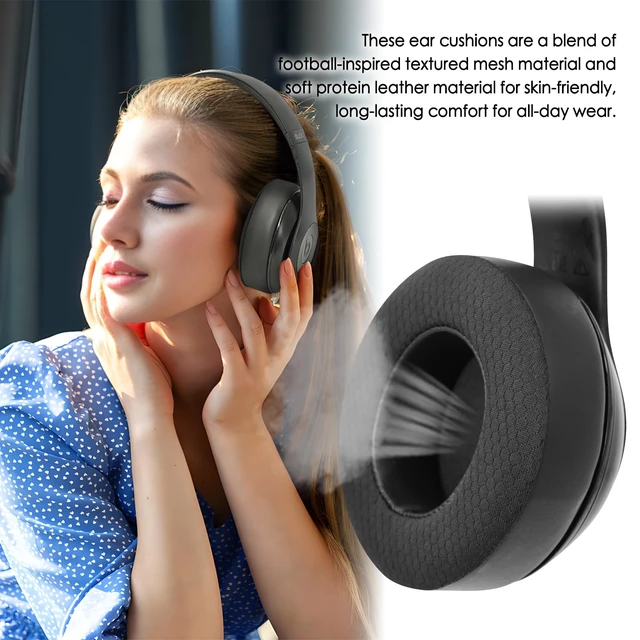 Alt view image 4 of 7 - Earpads Replacement for Beats Studio 2/Studio 3 Wired & Wireless Headphones, Ear Pads Cushion for Beats Studio 2/Studio 3 with High-Density Noise Isolation Memory Foam (Mesh Black)
