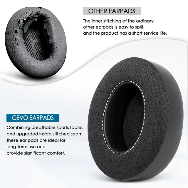 Alt view image 6 of 7 - Earpads Replacement for Beats Studio 2/Studio 3 Wired & Wireless Headphones, Ear Pads Cushion for Beats Studio 2/Studio 3 with High-Density Noise Isolation Memory Foam (Mesh Black)