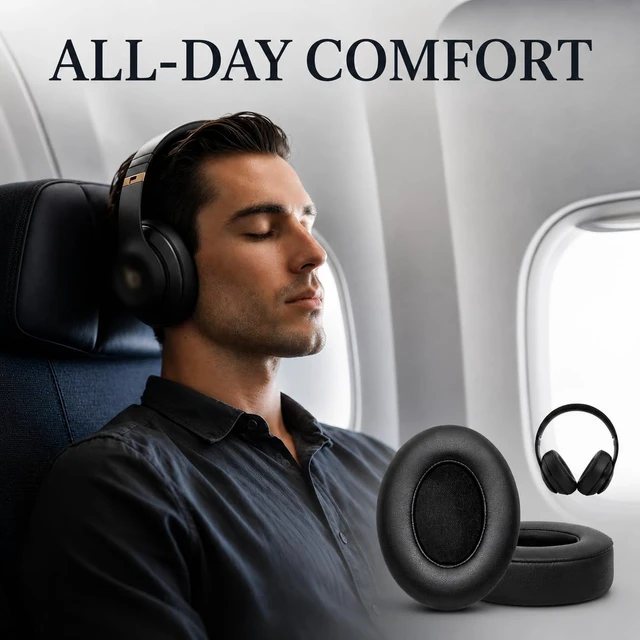 Alt view image 4 of 7 - Earpads Replacement for Beats Studio 2/Studio 3 Wired & Wireless Headphones, Ear Pads Cushion for Beats Studio 2/Studio 3 with High-Density Noise Isolation Memory Foam (Black)