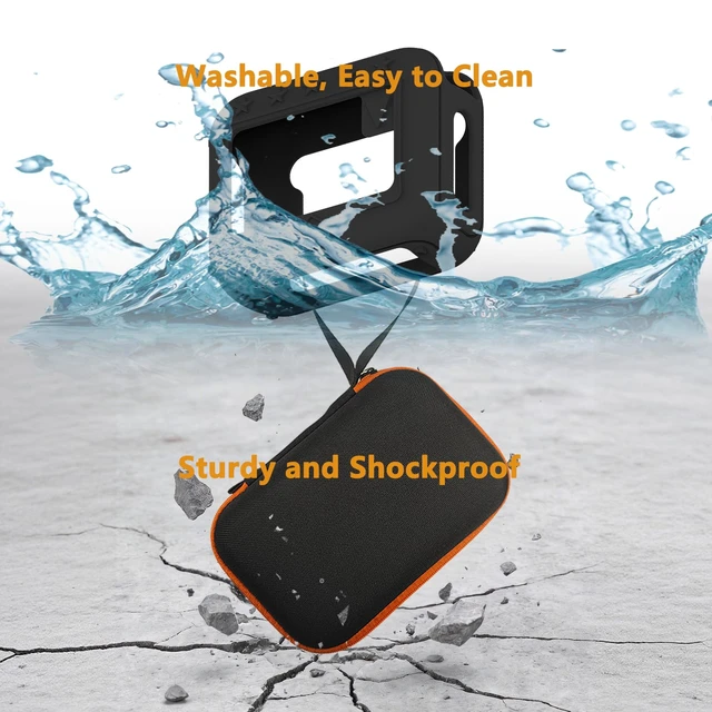 Alt view image 6 of 7 - Protective Case for JBL Go 4 Portable Bluetooth Speaker Accessories Hard Carrier and Silicone Cover for Go 4 Speaker, Shockproof Anti-Scratch Cases with Carabiner (BlackCases)