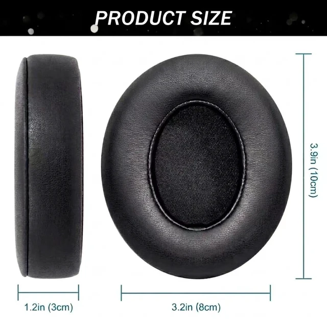 Alt view image 7 of 7 - Earpads Replacement for Beats Studio 2/Studio 3 Wired & Wireless Headphones, Ear Pads Cushion for Beats Studio 2/Studio 3 with High-Density Noise Isolation Memory Foam (Black)