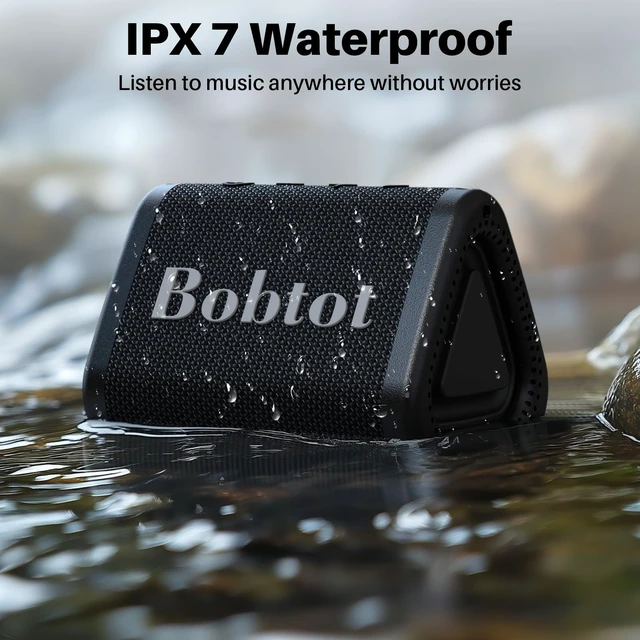 Alt view image 3 of 7 - Portable Bluetooth Speaker, IPX7 Waterproof Speaker with TWS Clear sound, dual passive radiators, lanyard and drop-tested build for shower, pool, beach, camping and desk use