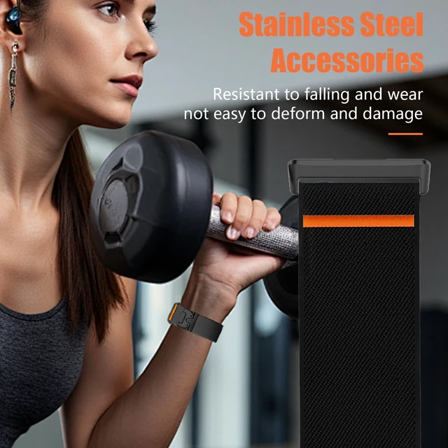Alt view image 4 of 7 - Nylon Bands Compatible with Fitbit Versa 3/4 /Sense/Sense 2, Adjustable Sport Replacement Straps for Women Men