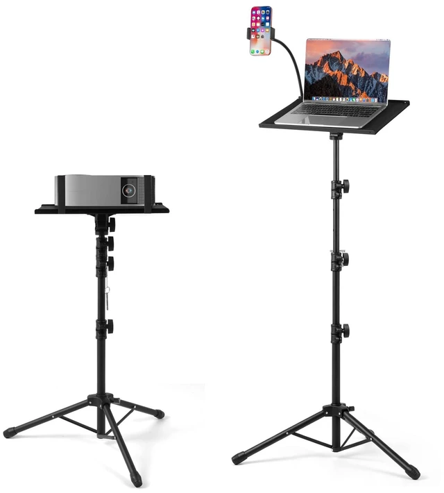 Main image of Adjustable Projector Tripod Stand 28"-51", Heavy Duty Floor Laptop Stand with Detachable Tray, Multi-Purpose DJ Equipment Mount for Home Office Stage