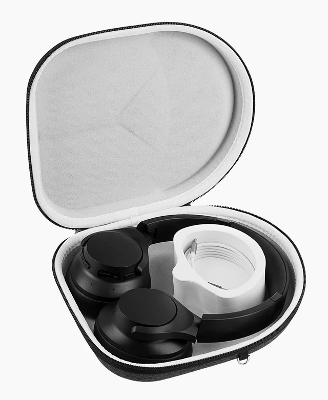 Alt view image 3 of 6 - Shield Headphones Case Compatible with Anker Soundcore Life Q30/Q20, Q11i, Space Q45, Replacement Protective Hard Shell Travel Carrying Bag with Cable Storage (Light Grey)