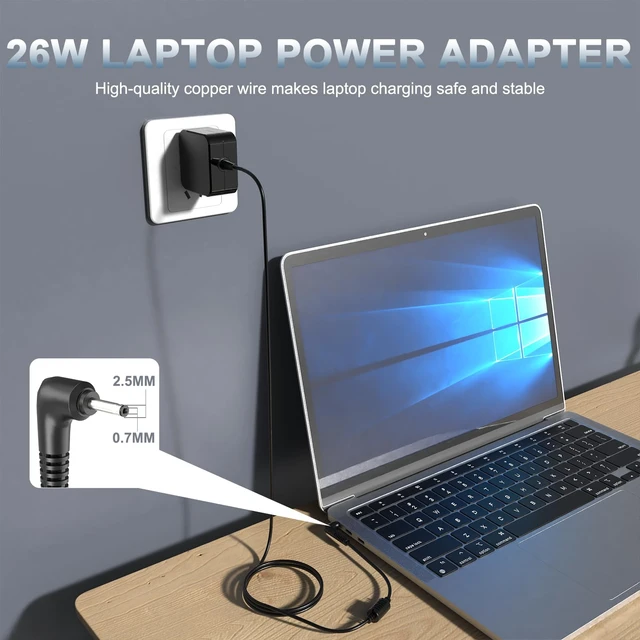 Alt view image 2 of 7 - 26W Laptop Charger Compatible with Samsung Chromebook Round Tip for Samsung XE500C13,PA-1250-98,303C 500C 503C XE303C12 XE501C13 XE500C12 XE503C12 XE503C32, 12V 2.2A 6ft Round Connecto