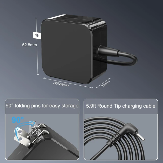 Alt view image 3 of 7 - 26W Laptop Charger Compatible with Samsung Chromebook Round Tip for Samsung XE500C13,PA-1250-98,303C 500C 503C XE303C12 XE501C13 XE500C12 XE503C12 XE503C32, 12V 2.2A 6ft Round Connecto