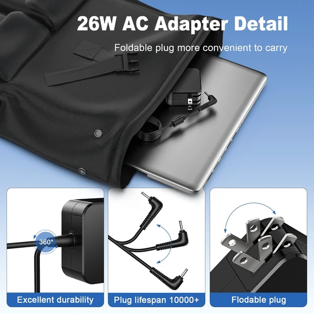Alt view image 5 of 7 - 26W Laptop Charger Compatible with Samsung Chromebook Round Tip for Samsung XE500C13,PA-1250-98,303C 500C 503C XE303C12 XE501C13 XE500C12 XE503C12 XE503C32, 12V 2.2A 6ft Round Connecto