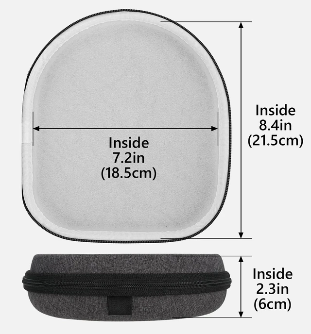 Alt view image 5 of 6 - Shield Headphones Case Compatible with Anker Soundcore Life Q30/Q20, Q11i, Space Q45, Replacement Protective Hard Shell Travel Carrying Bag with Cable Storage (Light Grey)
