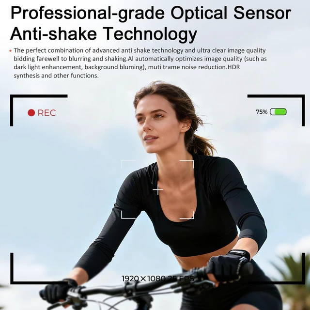 Alt view image 4 of 7 - AI Smart Glasses with Camera,800W HD Camera Glasses,1080P Anti-shake Video Recording Glasses,Real Time Translation,AI Assistant,Open-Ear Audio for Travel Meeting&Vlogging
