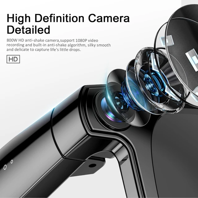Alt view image 3 of 7 - AI Smart Glasses with Camera,800W HD Camera Glasses,1080P Anti-shake Video Recording Glasses,Real Time Translation,AI Assistant,Open-Ear Audio for Travel Meeting&Vlogging