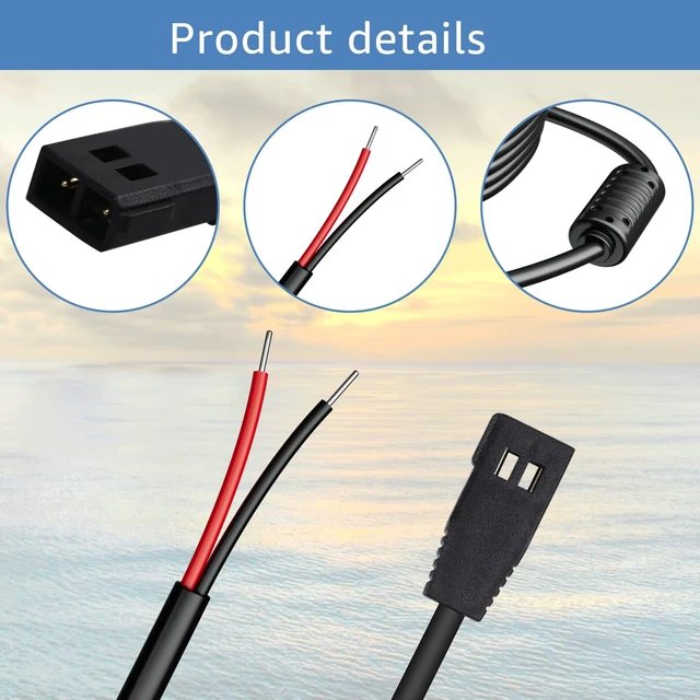 Alt view image 4 of 7 - PC-11 Filter Power Cord 720057-1 Replacement Power Cable Compatible with Humminbird Helix 8 9 10 12 15 Series Fish Finder, 6.56Feet Black