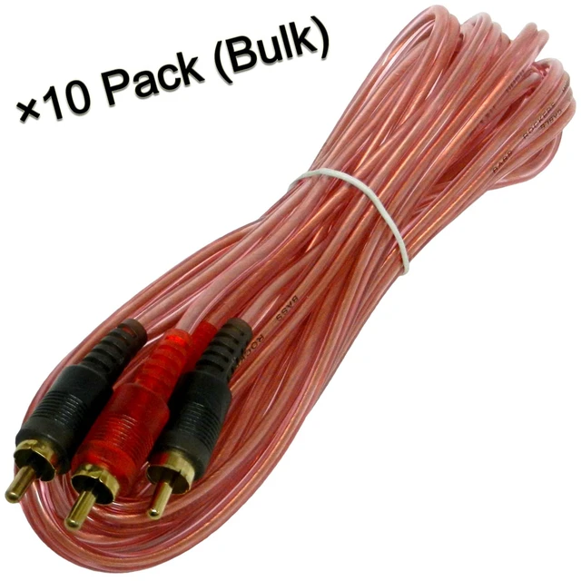 Alt view image 2 of 4 - 12ft Interconnect RCA Audio Cables (Bulk 10 Pack) - BRC12 (12 Ft)