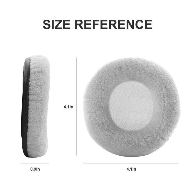 Alt view image 5 of 7 - Velour Ear Pads 100 mm Universal Replacement Ear Pads Cushions Suitable Many Large Headphones Round Memory Foam Earpads Compatible with Beyerdynamic, Sennheiser, AKG, ATH, Sony & More (Gray)