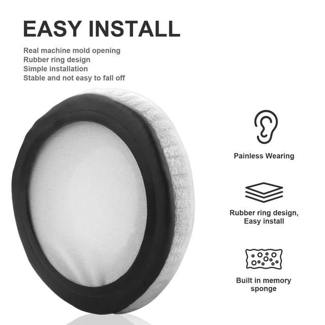 Alt view image 4 of 7 - Velour Ear Pads 100 mm Universal Replacement Ear Pads Cushions Suitable Many Large Headphones Round Memory Foam Earpads Compatible with Beyerdynamic, Sennheiser, AKG, ATH, Sony & More (Gray)