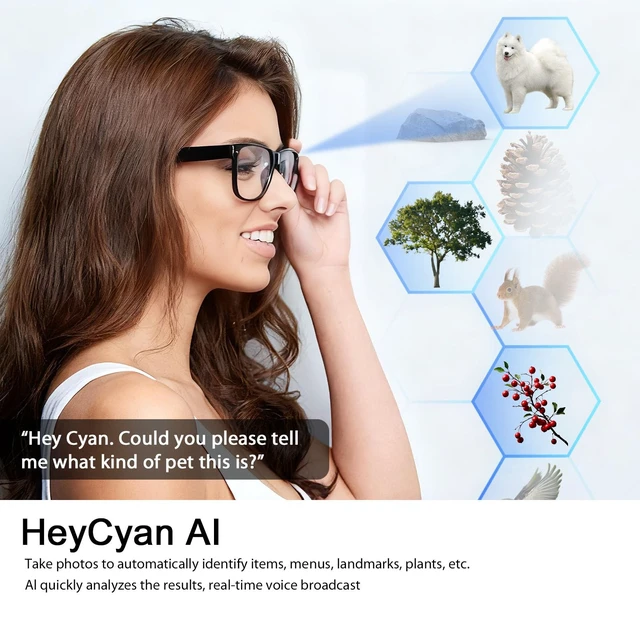 Alt view image 7 of 7 - AI Smart Glasses with Camera,800W HD Camera Glasses,1080P Anti-shake Video Recording Glasses,Real Time Translation,AI Assistant,Open-Ear Audio for Travel Meeting&Vlogging