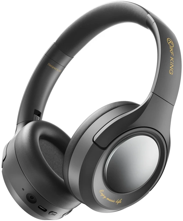Main image of King Bluetooth Over-Ear Headphones, Active Noise Cancellation, Hi-Res 100H Wireless Playtime, ENC Clear Calls, HiRes Wired Headset, Transparency Mode, Daily, Office, Travel, Black